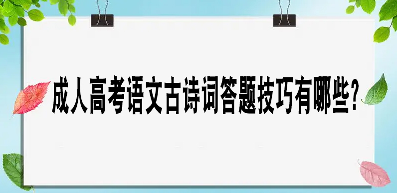 宁波成人高考语文古诗词答题技巧有哪些